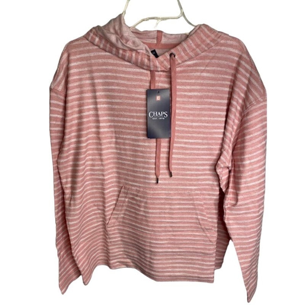 Chaps Women's Striped Drawstring Hoodie‎ NWTs